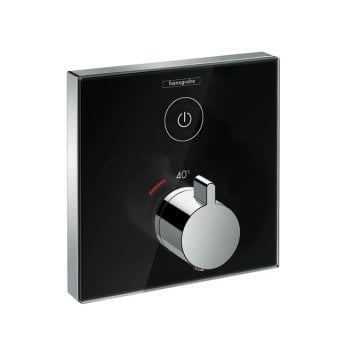 Hansgrohe Shower Select Glass Termostatik Batarya Siyah Krom 15737600