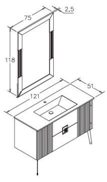 Orka Adria 120 cm Ayaklı Banyo Dolabı