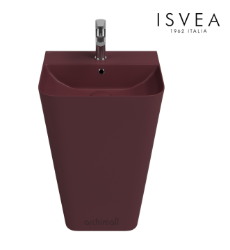 İsvea Sott Aqua Monoblok Yerden Lavabo 50 cm Rustik Bordo