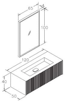 Orka Cube 120 cm Asma Banyo Dolabı