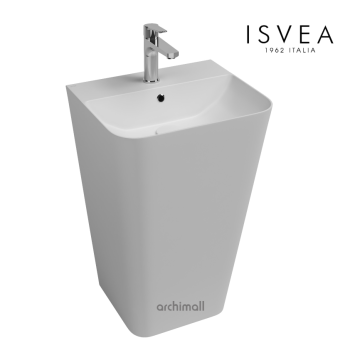 İsvea Sott Aqua Monoblok Yerden Lavabo 50 cm Mat Beyaz