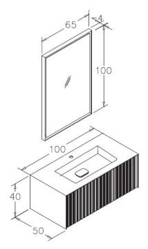 Orka Cube 100 cm Asma Banyo Dolabı