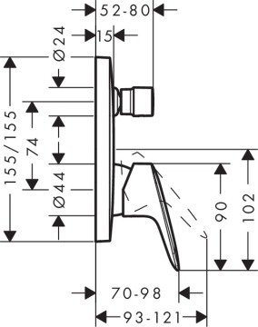 Hansgrohe Logis Ankastre Banyo Bataryası Dış Set 71405000