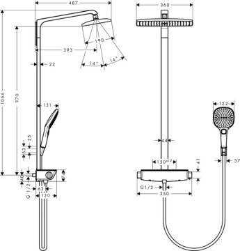 Hansgrohe Raindance Select E Duş Kolonu 27112000