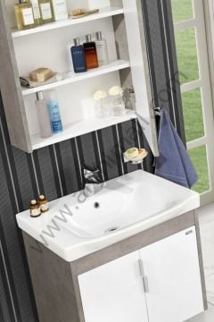 Orka Luna 65 cm Asma Banyo Dolabı Gri Taş