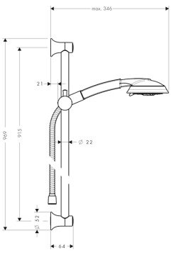 Hansgrohe Raindance Classic 100 3 Jet Unica' Classic Set 27841000