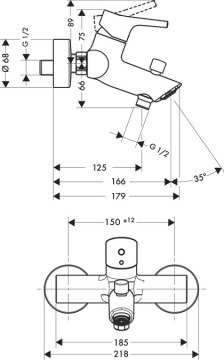 Hansgrohe Talis S Banyo Bataryası 72400000