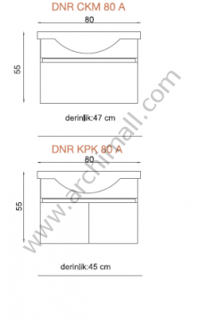 Orka Dinar 80 cm Asma Banyo Dolabı