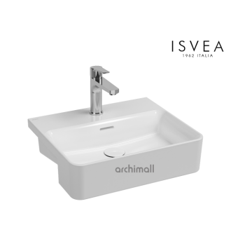 İsvea Infinity Yarım Tezgah Lavabo 60 cm Beyaz