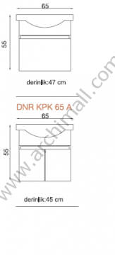Orka Dinar 65 cm Asma Banyo Dolabı