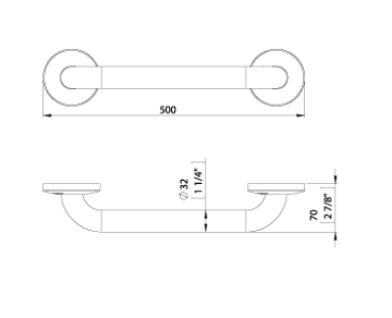 Csk Banyo Engelli Tutunma Barı 40 cm 304 Kalite Paslanmaz Çelik BE3005