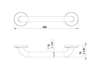 Csk Banyo Engelli Tutunma Barı 30 Cm 304 Kalite Paslanmaz Çelik BE3004