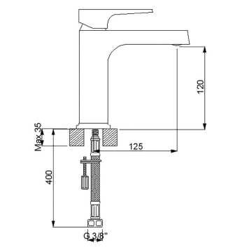 Newarc Aqua Siyah Lavabo Bataryası 941521B