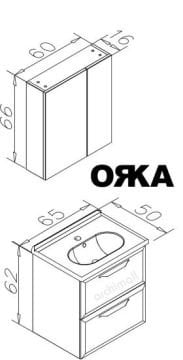 Orka Nuvola 65 cm Asma Banyo Dolabı
