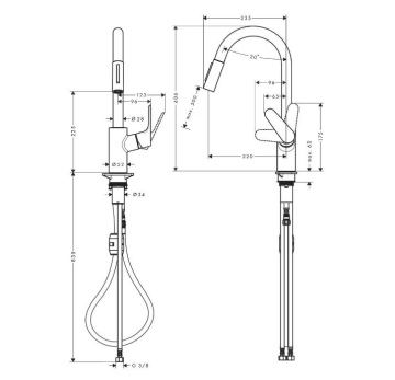 Hansgrohe Focus 240 Satin Siyah Spiralli Evye Bataryası