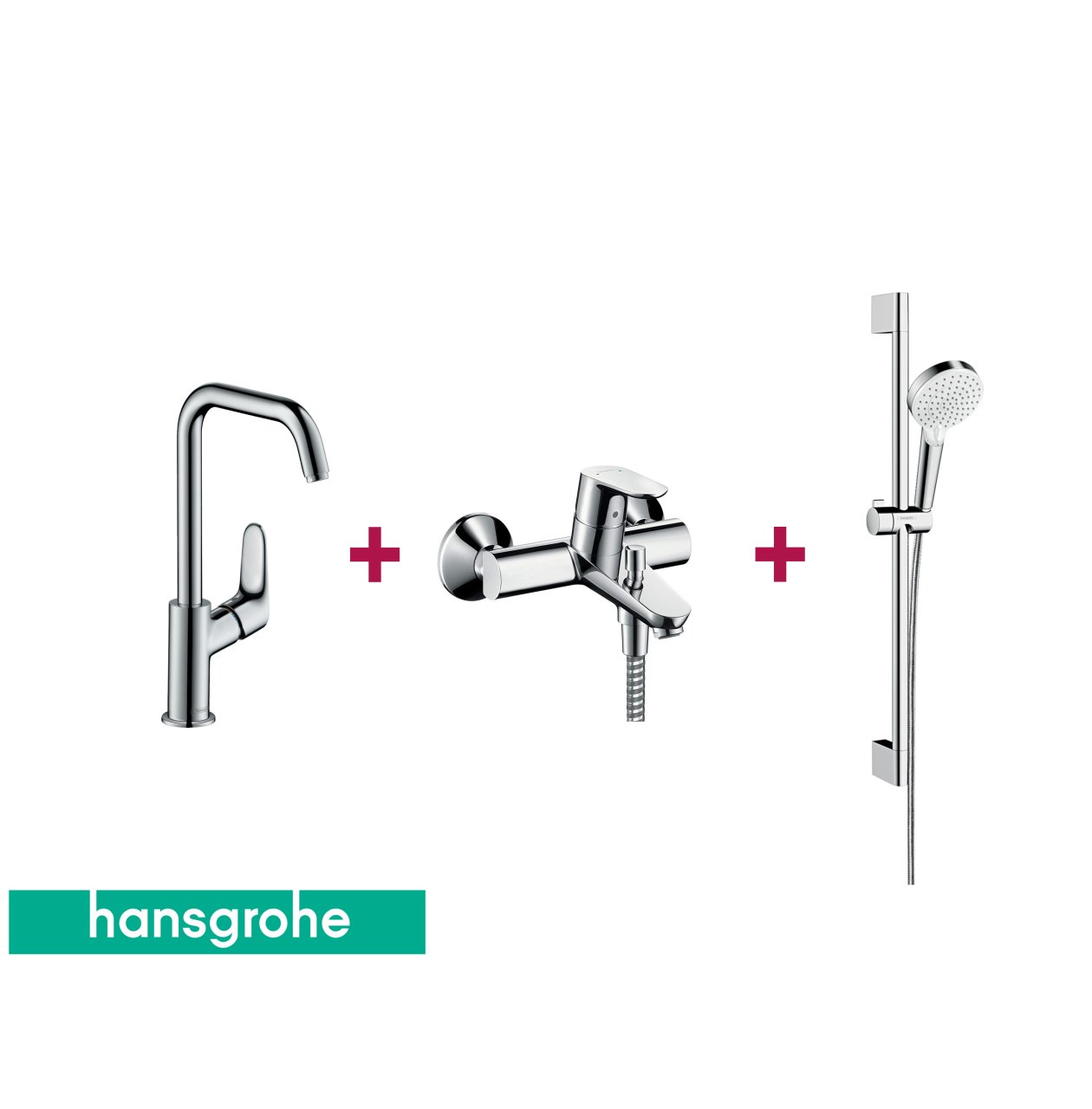 Hansgrohe Focus Kuğu Lavabolu Üçlü Batarya Seti