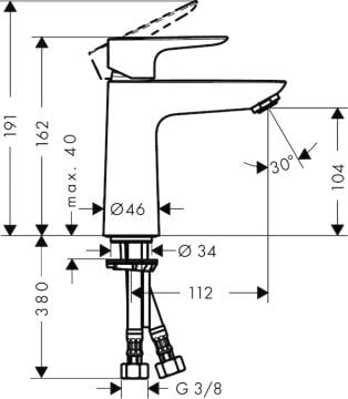 Hansgrohe Talis E 110 Satin Beyaz Lavabo Bataryası 71710700