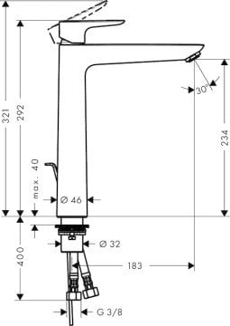 Hansgrohe Talis E 240 Mat Bronz Çanak Lavabo Bataryası