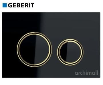 Geberit Sigma 21 Kumanda Paneli Siyah Cam-Pirinç