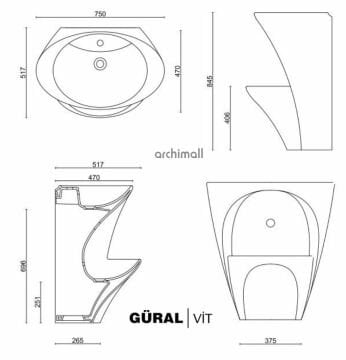 Güral Vit Double Deck Abdest Lavabosu