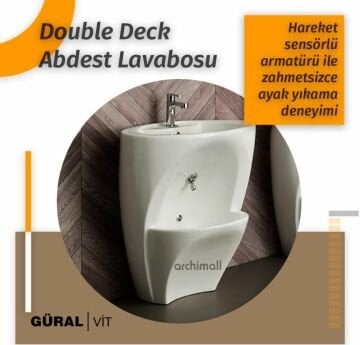 Güral Vit Double Deck Abdest Lavabosu