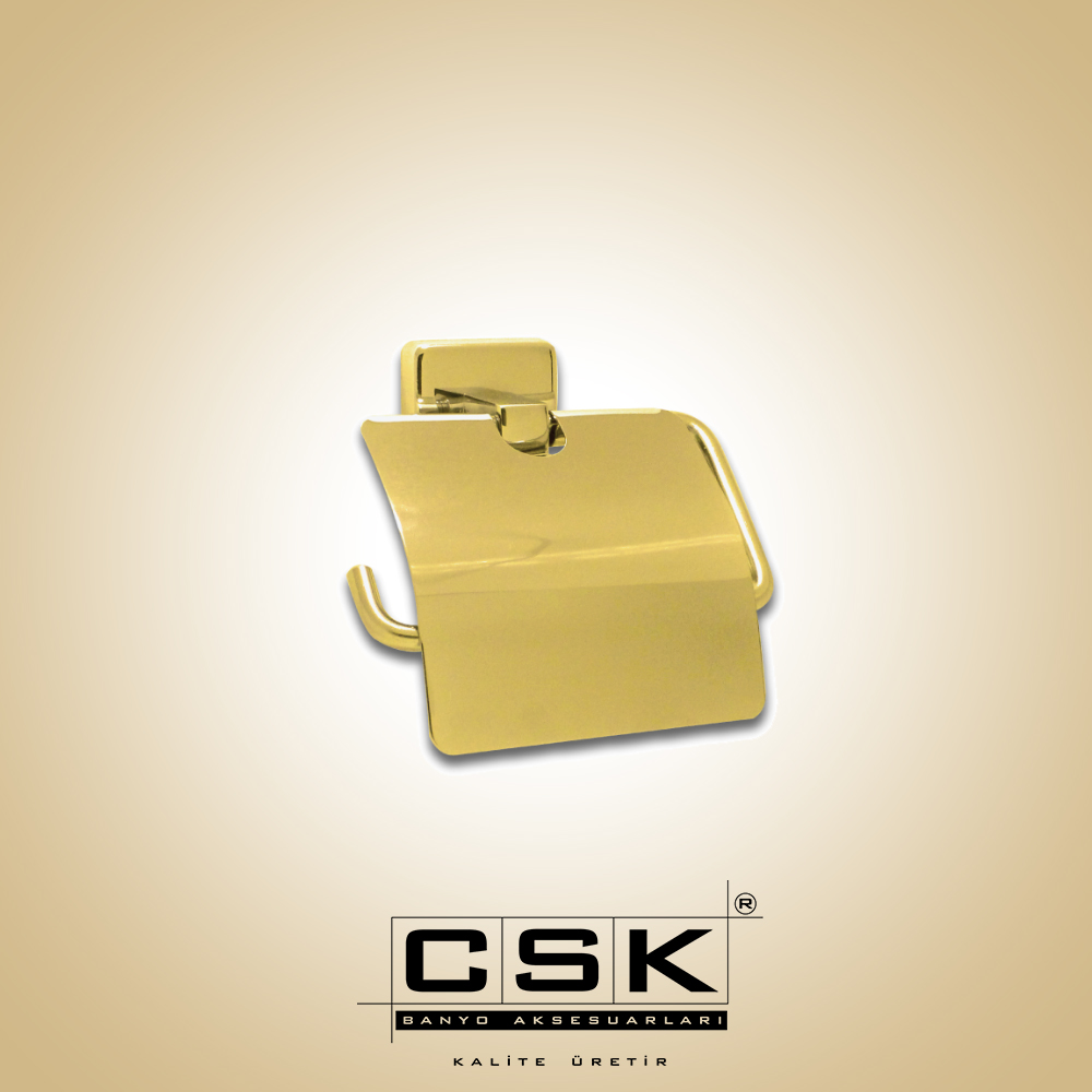 Csk Banyo Aksu Kapaklı Kağıtlık Altın AKS12205