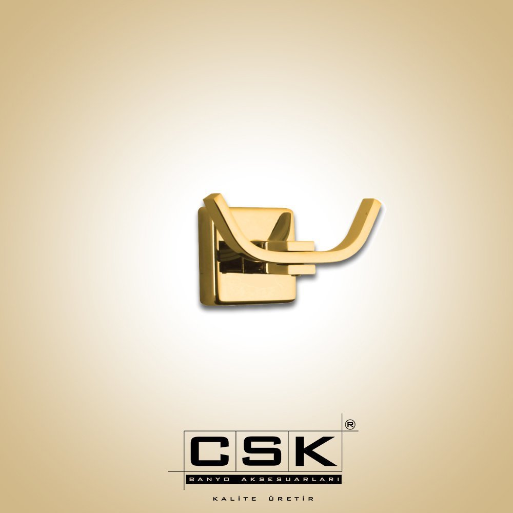 Csk Banyo Aksu İkili Askılık Altın AKS12207