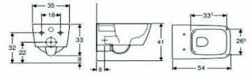 Geberit İcon Square Rimfree 54 cm Asma Klozet + İcon Square Soft Klozet Kapak
