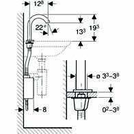 Geberit Piave Fotoselli Lavabo Bataryası Elektrikli Tek Su Girişli