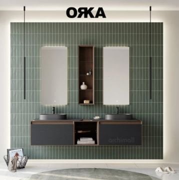Orka Pacific Çekmeceli 180 cm Asma Banyo Dolabı
