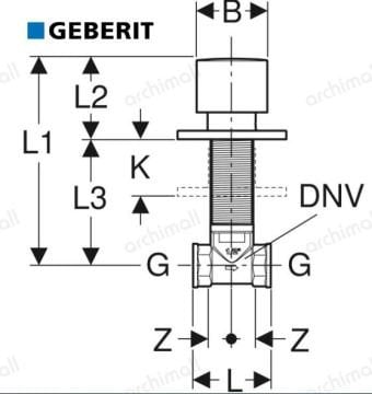 Geberit Kare Ankastre Stop Valf