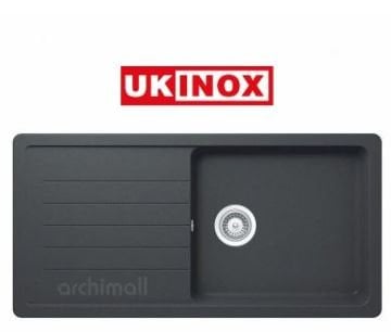 Ukinox Valente D-100 L Siyah Granit Evye