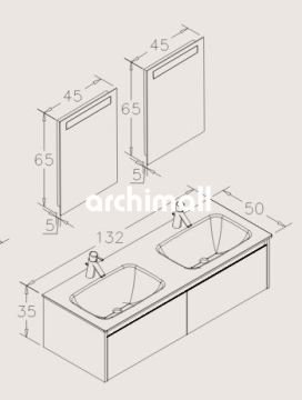 Orka Lisbon 132 cm Banyo Dolabı