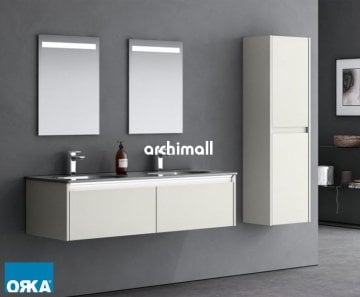 Orka Lisbon 132 cm Banyo Dolabı