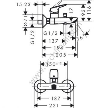 Hansgrohe Logis Banyo Bataryası 71400000