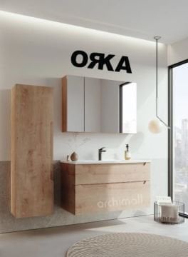 Orka  Messina 100 Ayna Dolaplı Asma Banyo Dolabı