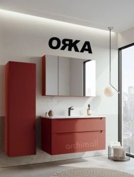 Orka  Messina 100 Ayna Dolaplı Asma Banyo Dolabı