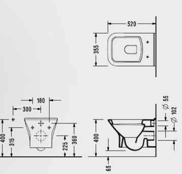 Serel Nita Köşeli Asma Klozet