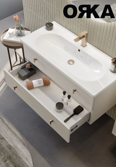 Orka Milazzo 100 cm Asma Banyo Dolabı