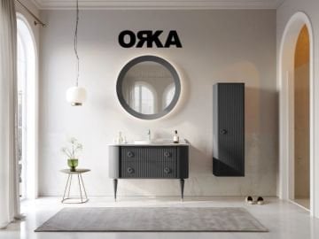 Orka Felice 120 cm Ahşap Ayaklı Banyo Dolabı
