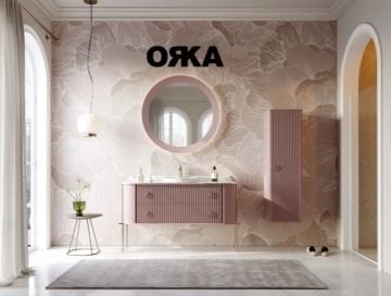 Orka Felice 140 cm Ahşap Ayaklı Banyo Dolabı