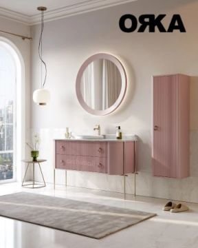 Orka Felice 140 cm Ahşap Ayaklı Banyo Dolabı