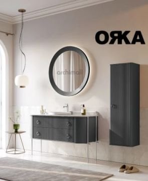 Orka Felice 140 cm Ahşap Ayaklı Banyo Dolabı