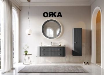 Orka Felice 140 cm Ahşap Ayaklı Banyo Dolabı