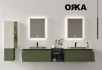 Orka Vico 240 cm Cam Modüllü Asma Banyo Dolabı