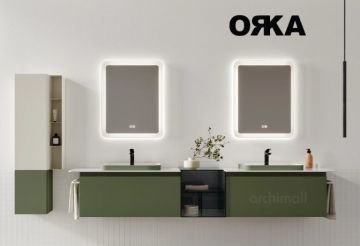 Orka Vico 240 cm Cam Modüllü Asma Banyo Dolabı