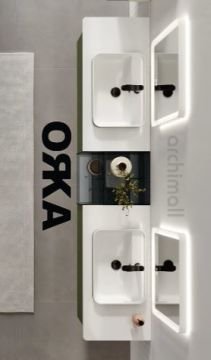 Orka Vico 240 cm Cam Modüllü Asma Banyo Dolabı