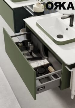 Orka Vico 240 cm Cam Modüllü Asma Banyo Dolabı