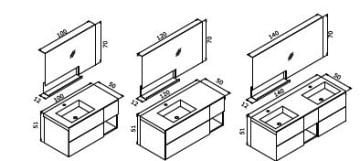 Orka Milano 140 cm Asma Banyo Dolabı