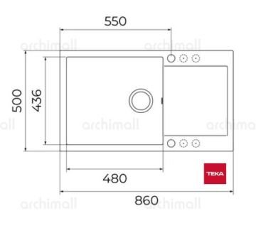 Teka Clivo 60 B-TQ Damlalıklı Siyah Granit Evye